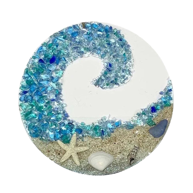 Sea Glass Suncatcher - Ocean Crashing Wave Beach Ornament
