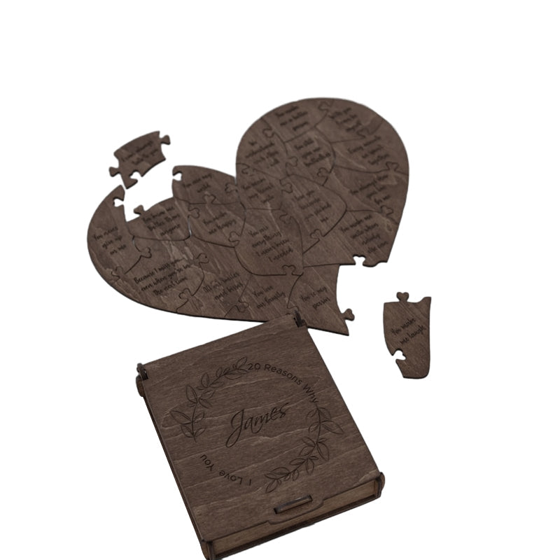 Reasons I Love You Heart Shaped Puzzle Gifts for Your Loved Ones