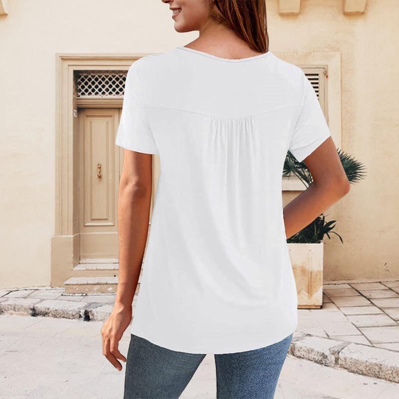 T-shirt With Lace Neckline