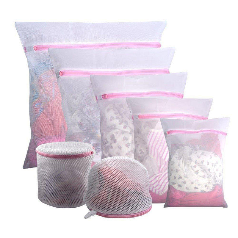 Wash Bags Set of 7 Mesh Lingerie Laundry Bags with Zipper