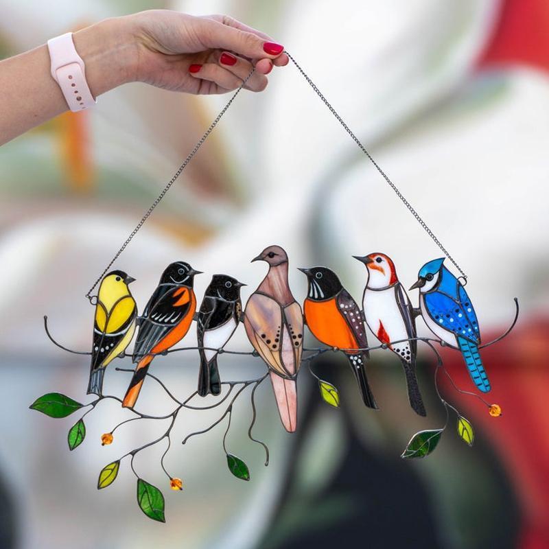 Birds Stained Glass Window Hangings 🎁Mother's Day promotion🐦