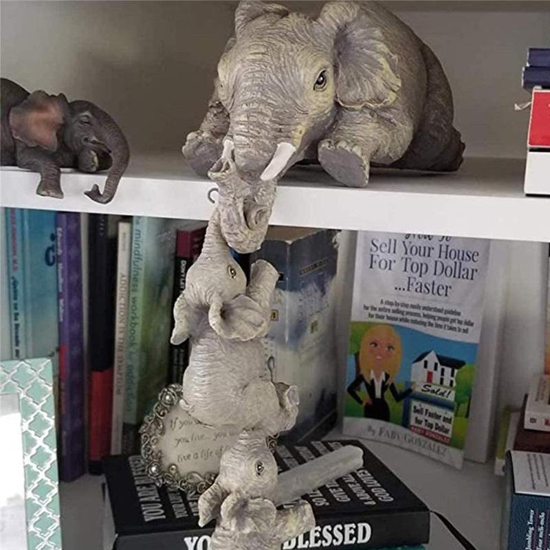 Amazing Elephant Sitter Hand-Painted Figurines
