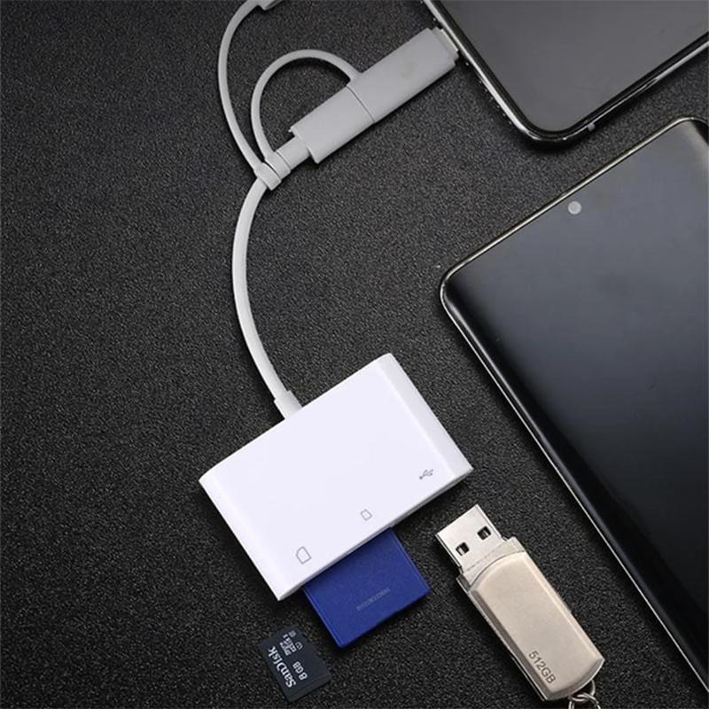 3-in-1 SD TF USB Card Reader OTG Adapter