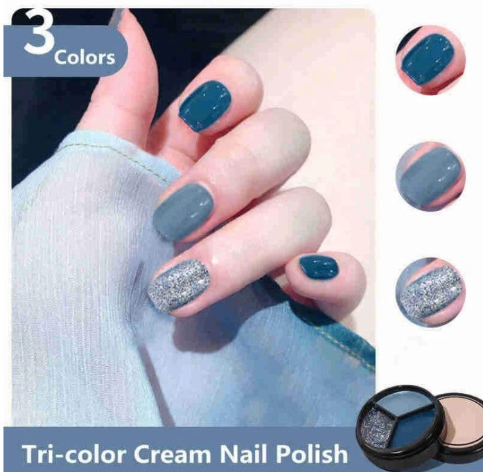 Solid Tricolor Cream Nail Polish